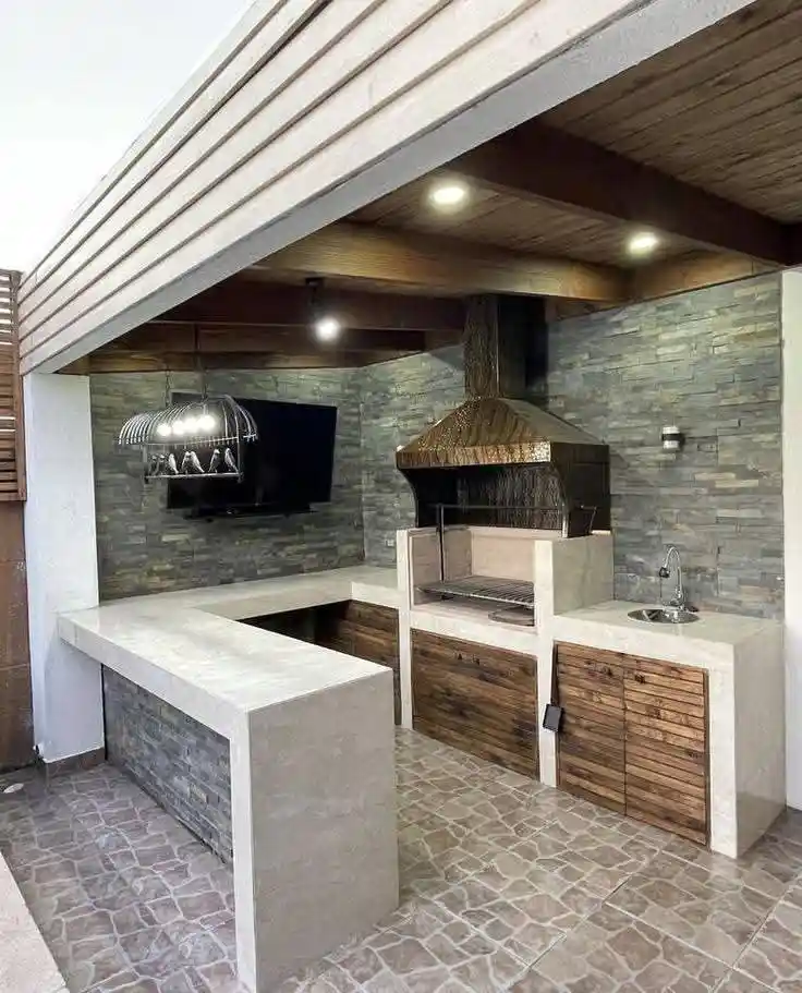 Quincho abierto detalle techo